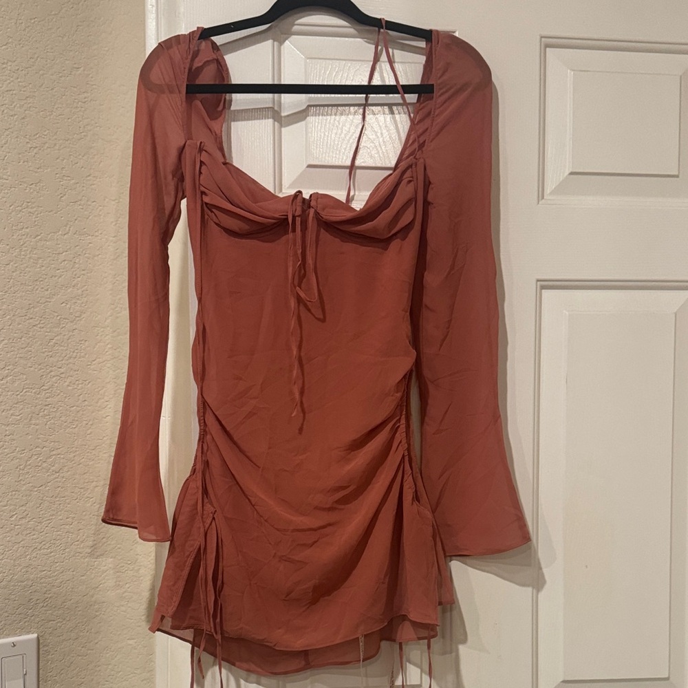 House of CB Rust Long Sleeve Dress